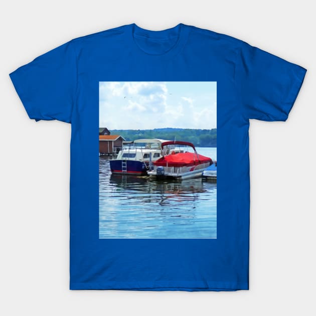 Canandaigua NY -  Fishing Shacks T-Shirt by SusanSavad